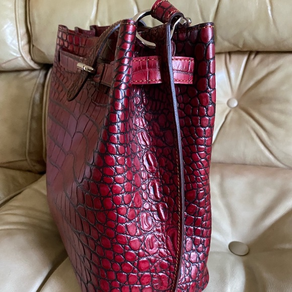 RARE Dooney & Bourke NWOT Alto Cinched Shopper Croco Leather Bag & Wallet Set - Picture 4 of 16